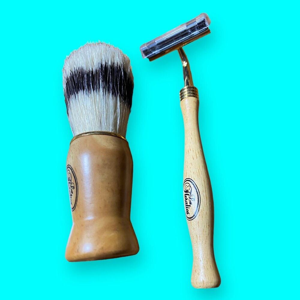 Instinct Mens Shaving Brush and Razor In Wooden Gift Box New Original Tag